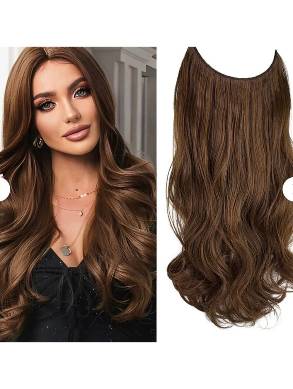 New - Wiggy - Wave Clip In Hair Extensions Wigs - Mixed Browns